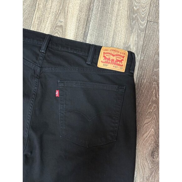 Levi's 559 Jeans Men's 40X30 Black Relaxed Fit Straight Leg Flex Dark Stretch - Picture 12 of 12